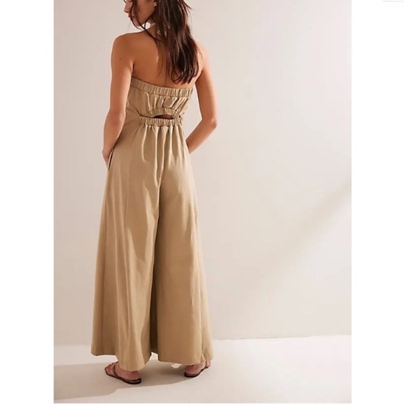 Free People Free est Kamora tan strapless  wide l g one piece. Size Small - Picture 3 of 8